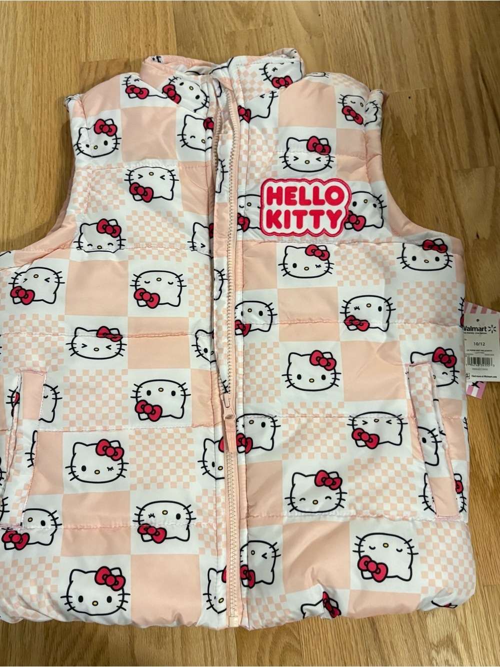 Hello Kitty Pink Puffer Vest NEW 7/8 10/12 Kids Girls